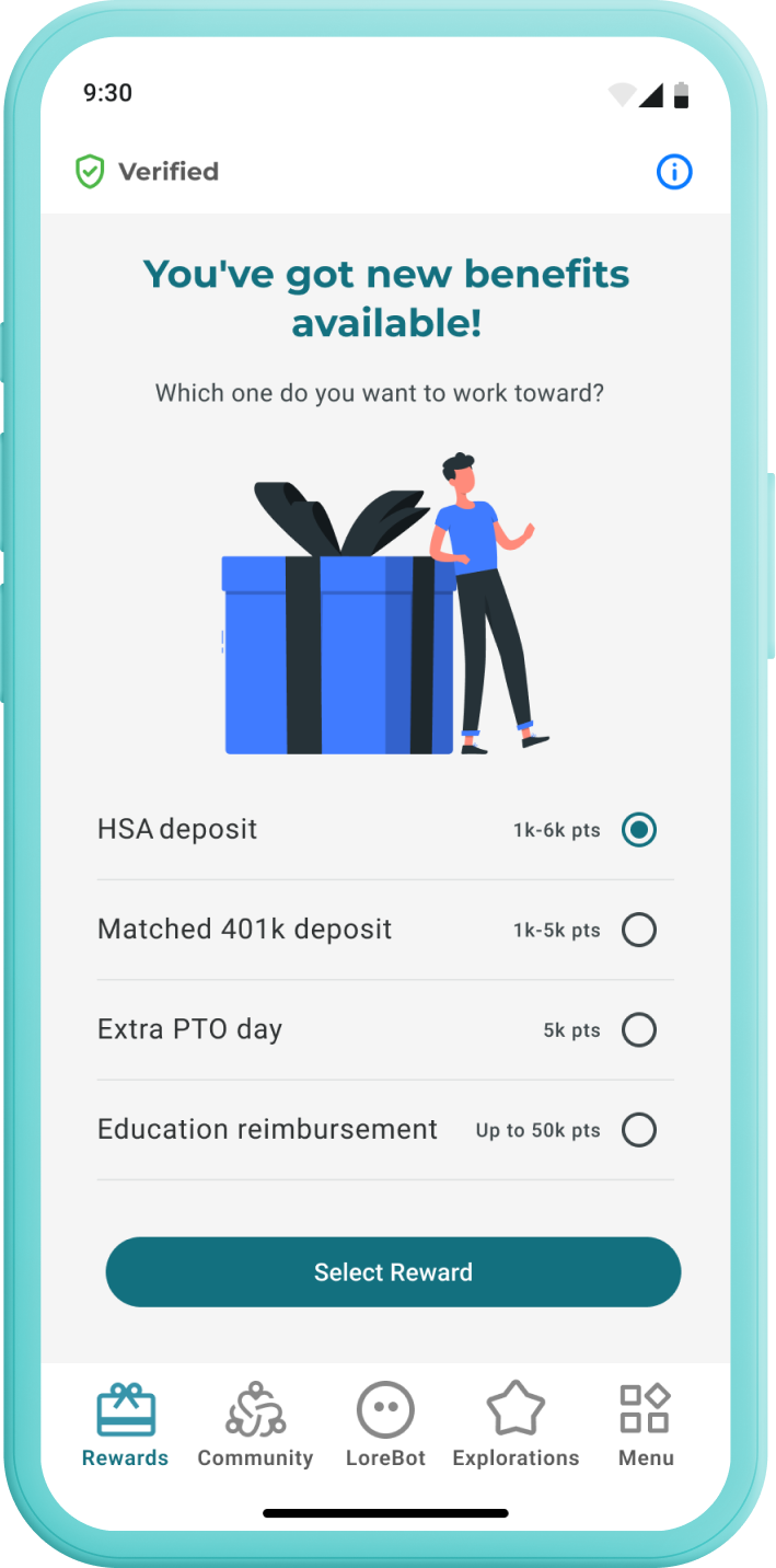 Lore mobile app mockup